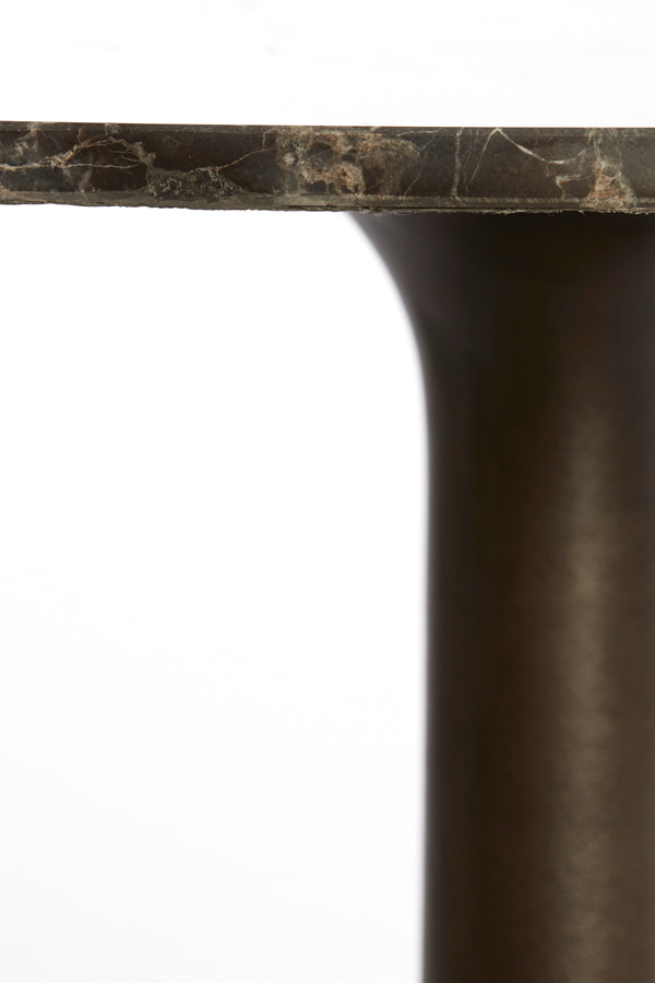 Light & Living Ronde Salontafel 'Pazo' Marmer, 76cm, kleur Donkerbruin