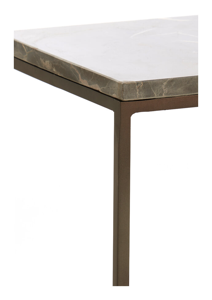 Light & Living Sidetable 'Morena' Set van 2 stuks, Marmer, kleur Bruin