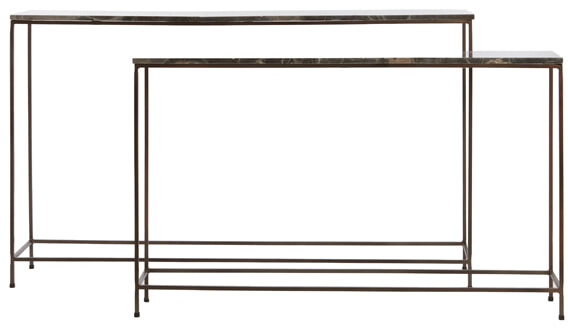 Light & Living Sidetable 'Morena' Set van 2 stuks, Marmer, kleur Bruin