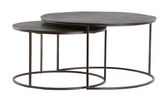 Light & Living Ronde Salontafel 'Talca' Set van 2 stuks, kleur Donkerbruin