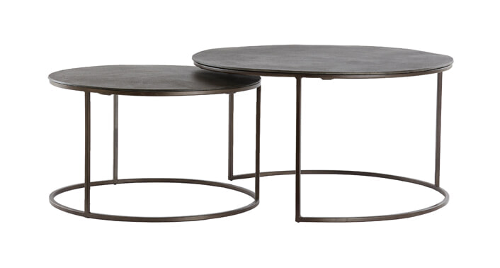 Light & Living Ronde Salontafel Talca Set van 2 stuks - Donkerbruin