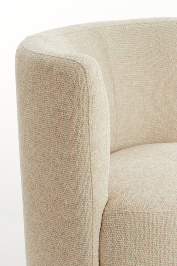 Light & Living Fauteuil 'Kamova' Chenille, kleur Crème