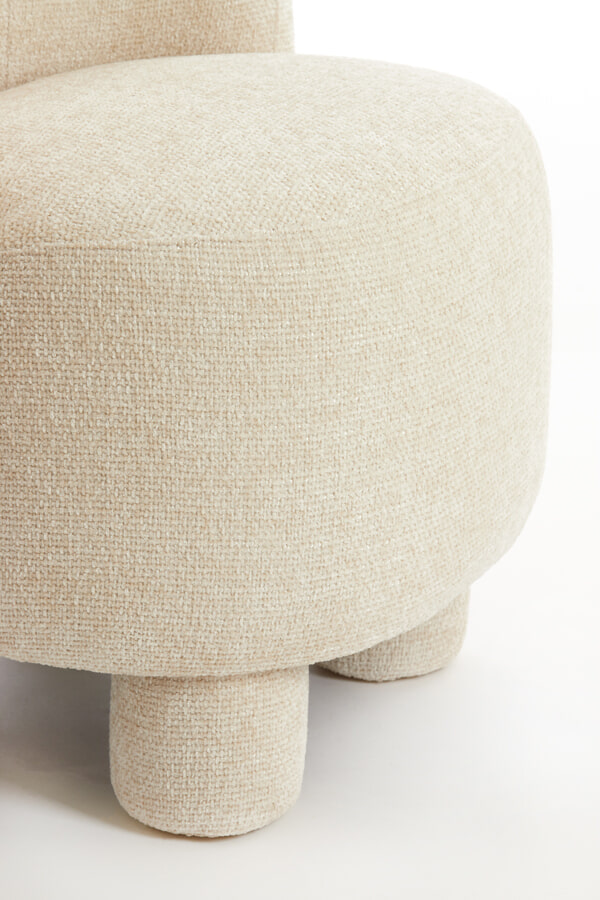 Light & Living Fauteuil 'Kamova' Chenille, kleur Crème