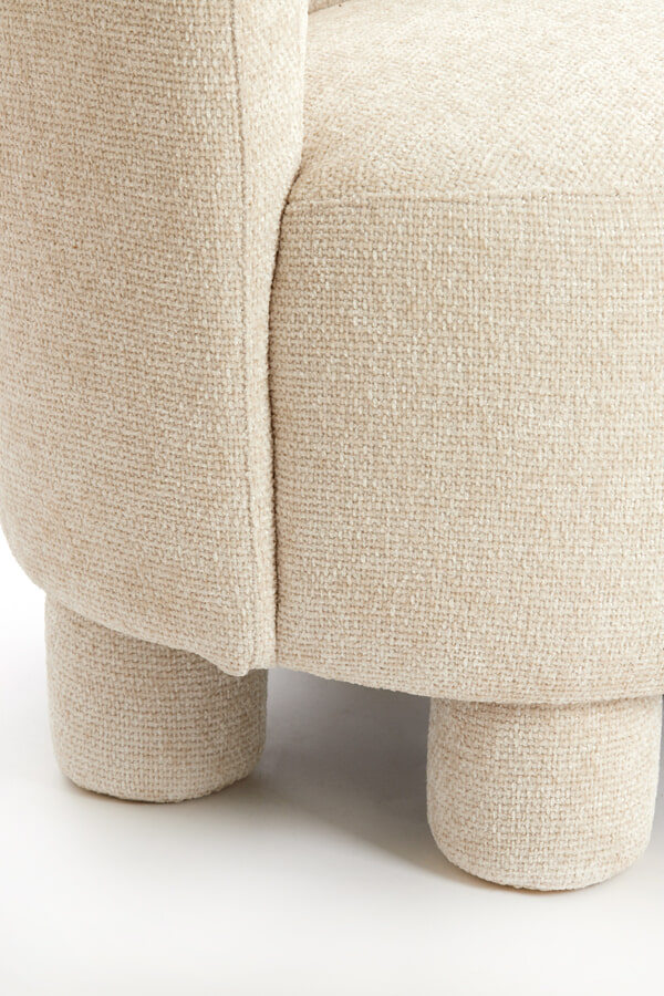 Light & Living Fauteuil 'Kamova' Chenille, kleur Crème