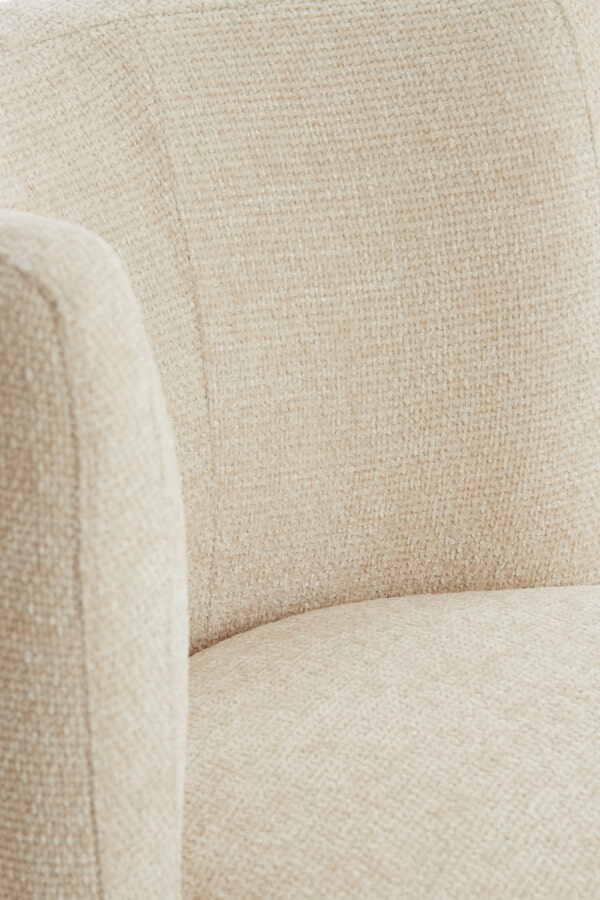 Light & Living Fauteuil 'Kamova' Chenille, kleur Crème