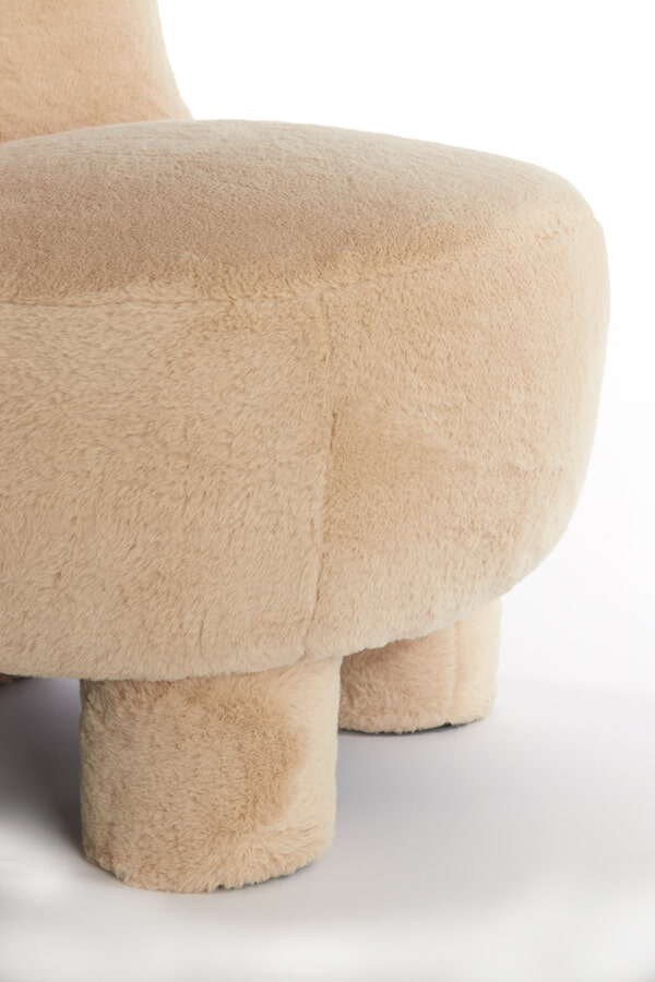 Light & Living Fauteuil 'Kamovu' Teddy, kleur Beige