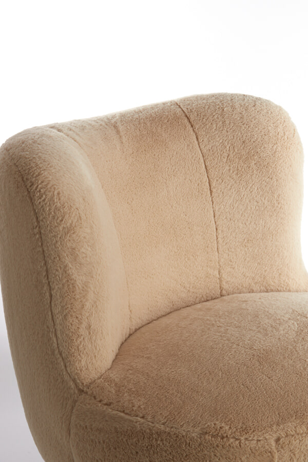 Light & Living Fauteuil 'Kamovu' Teddy, kleur Beige