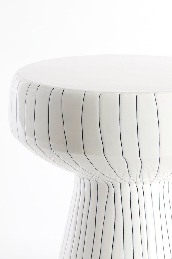 Light & Living Bijzettafel 'Dakwa' 38cm, kleur Wit/Zwart