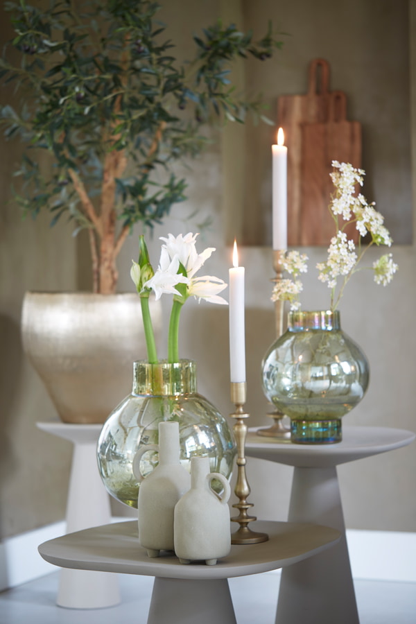 Light & Living Bijzettafel 'Abala' 45cm hoog, kleur Mat Crème