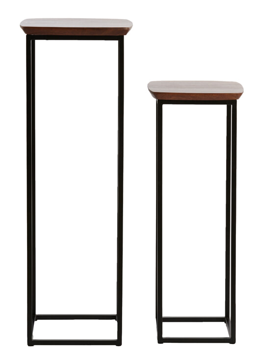 Light & Living Zuil 'Quenza' Acaciahout, Set van 2 stuks, kleur Bruin