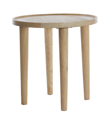 Light & Living Bijzettafel Qiano Mangohout, 45cm - Naturel - Rond