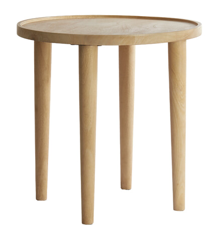 Light & Living Ronde Bijzettafel 'Qiano' Mangohout, 49cm, kleur Naturel