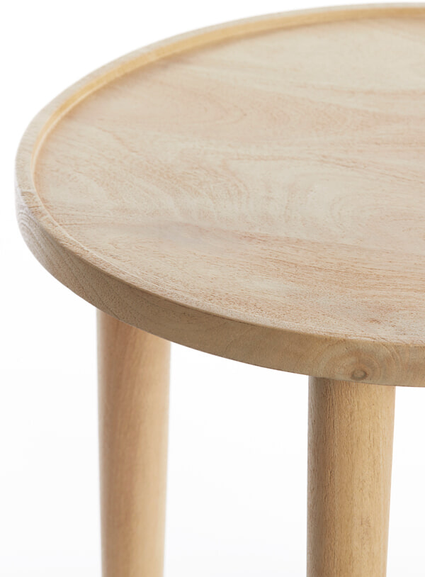 Light & Living Ronde Bijzettafel 'Qiano' Mangohout, 49cm, kleur Naturel