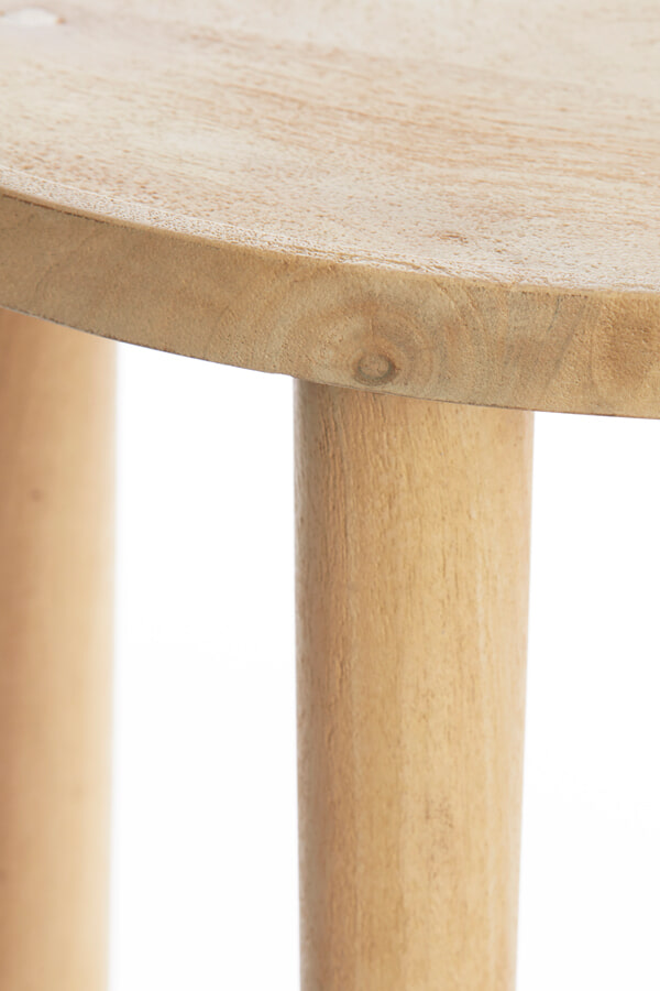 Light & Living Ronde Bijzettafel 'Qiano' Mangohout, 49cm, kleur Naturel