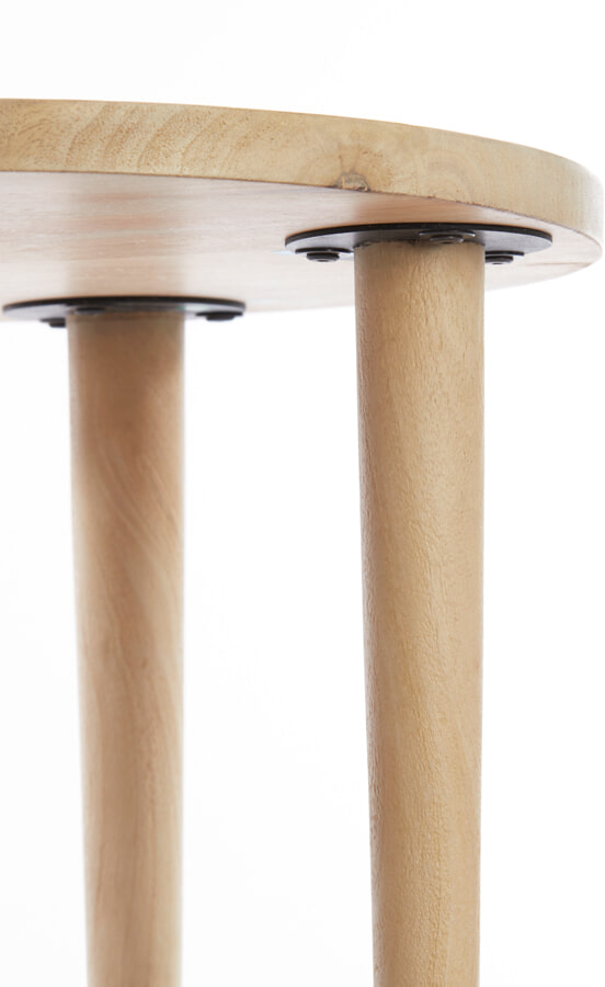 Light & Living Ronde Bijzettafel 'Qiano' Mangohout, 49cm, kleur Naturel