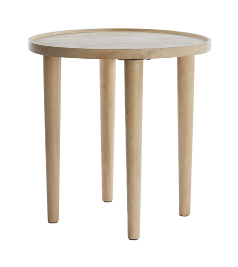Light & Living Ronde Bijzettafel Qiano Mangohout, 49cm - Naturel