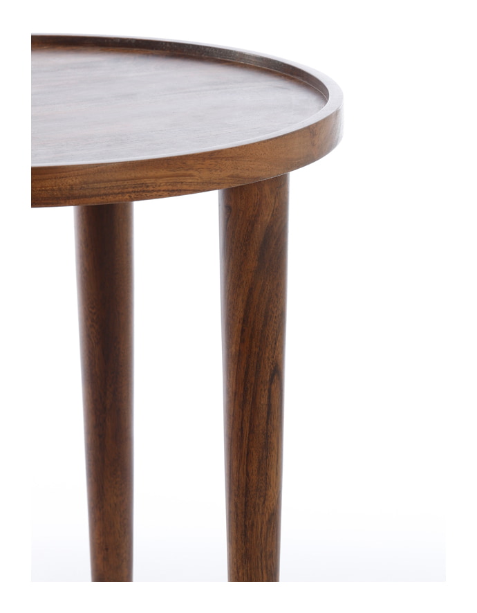 Light & Living Ronde Bijzettafel 'Qiano' Acaciahout, Ø49cm