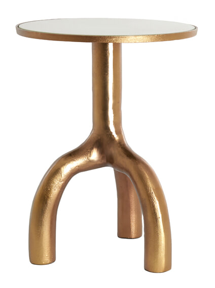 Light & Living Ronde Bijzettafel 'Mello' Ø40cm, kleur Brons