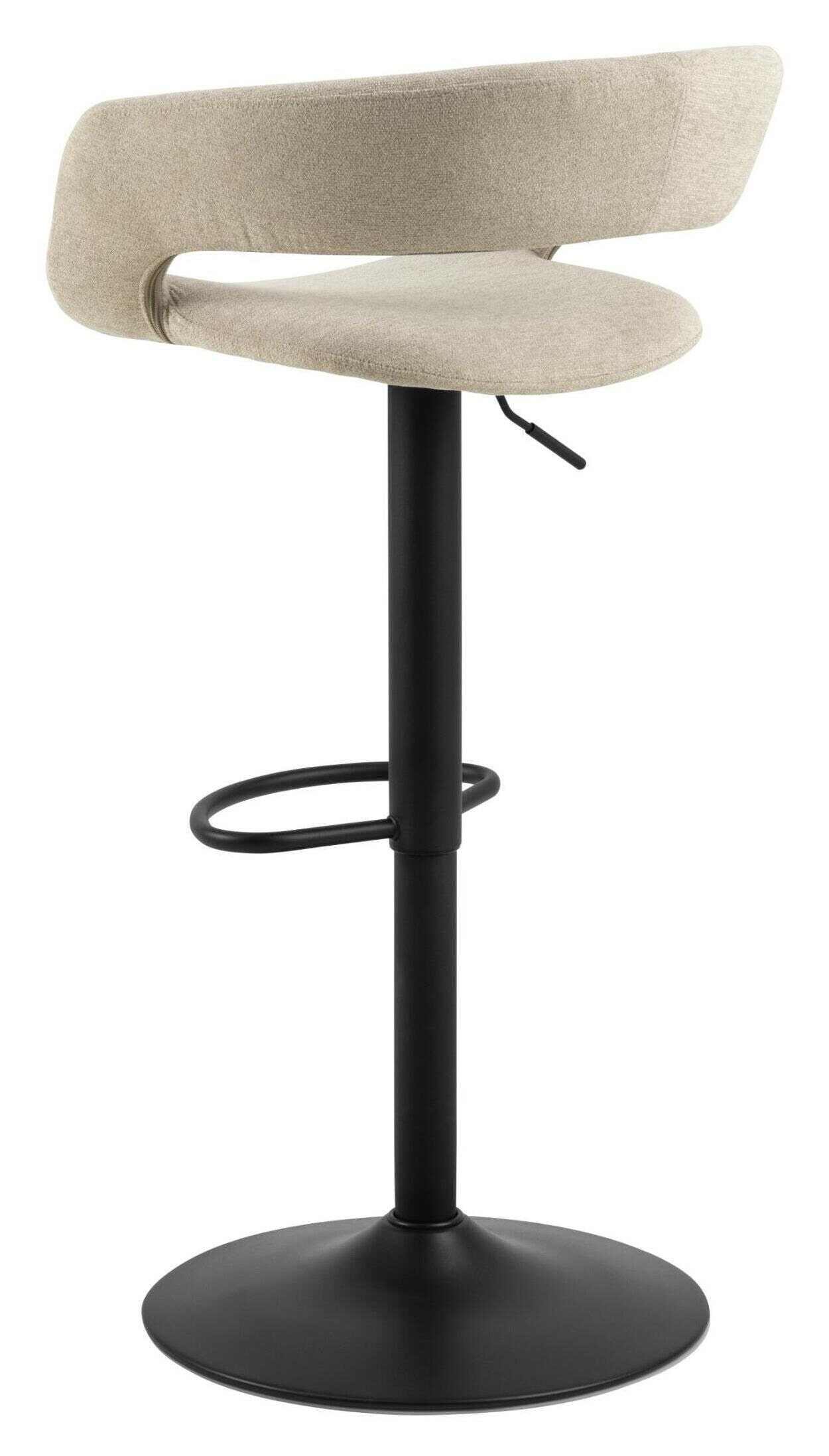 Bendt Draaibare Barkruk 'Pia' Chenille, kleur Zand (zithoogte 59-80cm)