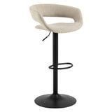 Bendt Draaibare Barkruk 'Pia' Chenille, kleur Zand (zithoogte 59-80cm)