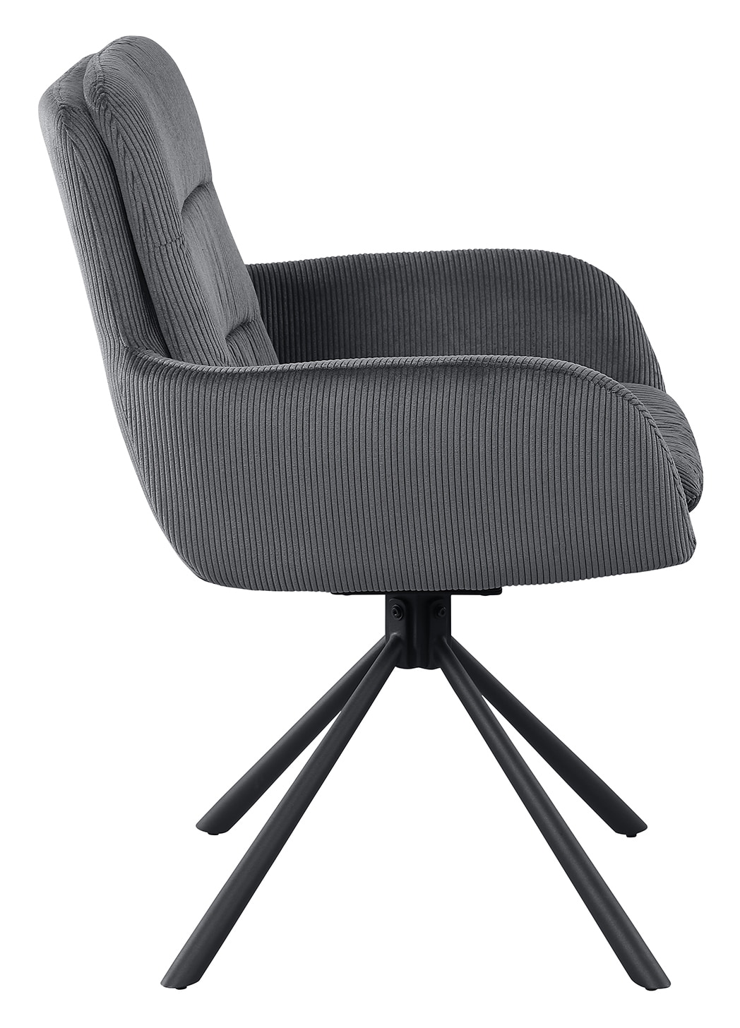 Artistiq Draaibare Eetkamerstoel 'Lashon' Rib, kleur Donkergrijs