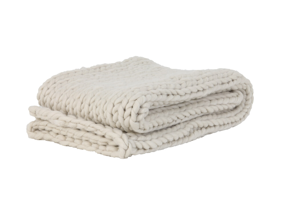 Light & Living Plaid 'Knitted', creme