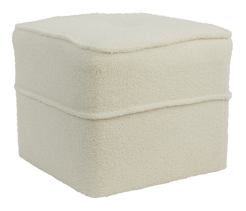 Light & Living Poef 'Kiki' Teddy, kleur Wit