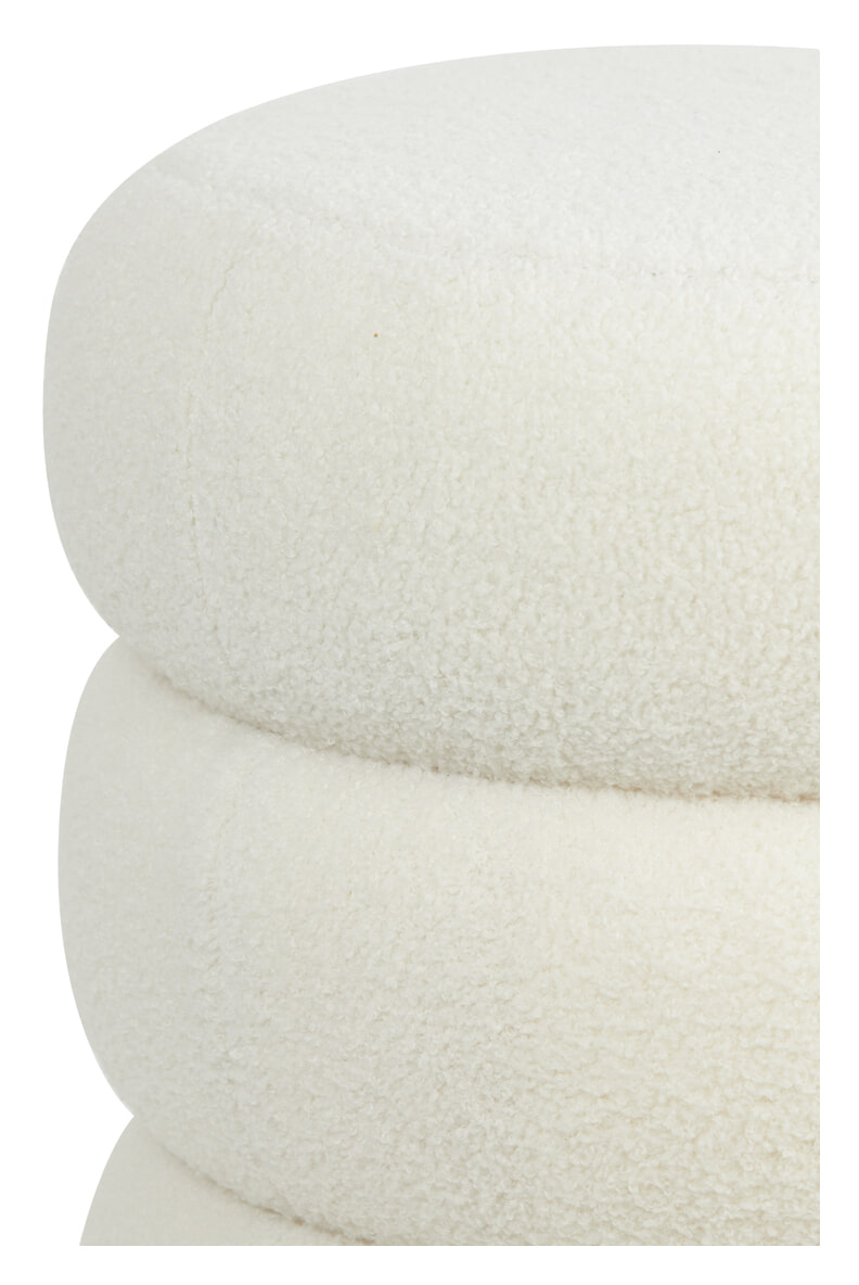Light & Living Poef 'Kimi' Teddy, kleur Wit