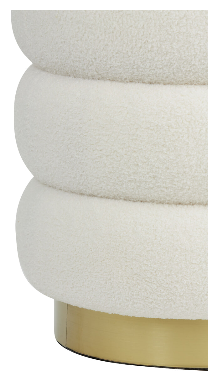 Light & Living Poef 'Kimi' Teddy, kleur Wit