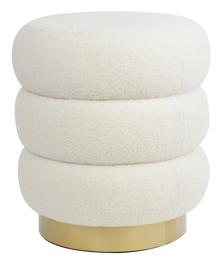 Light & Living Poef 'Kimi' Teddy, kleur Wit