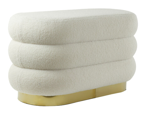 Light & Living Hocker 'Lyall' Teddy, kleur Crème