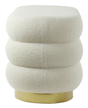 Light & Living Hocker 'Lyall' Teddy, kleur Crème