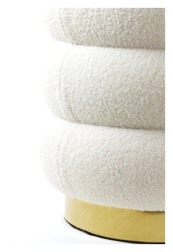 Light & Living Hocker 'Lyall' Teddy, kleur Crème