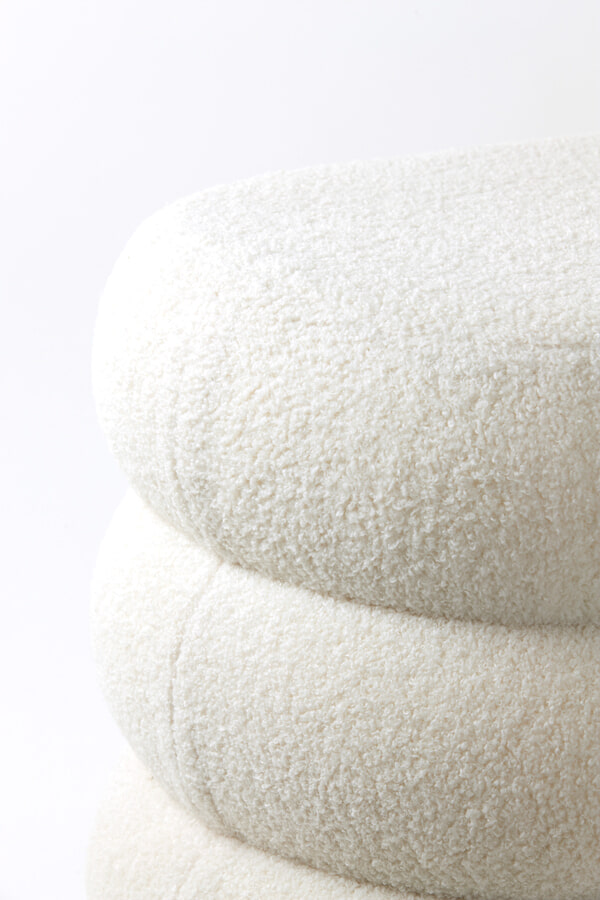Light & Living Hocker 'Lyall' Teddy, kleur Crème