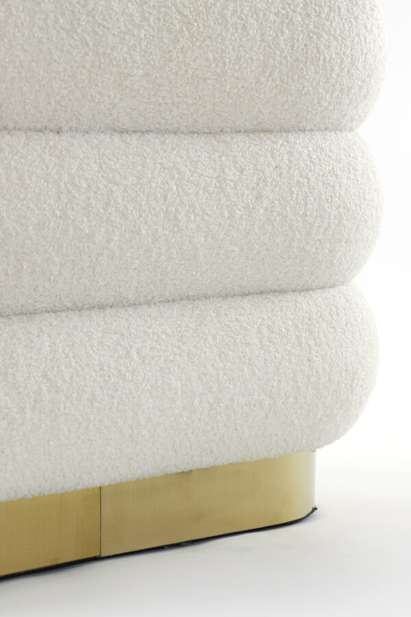 Light & Living Hocker 'Lyall' Teddy, kleur Crème
