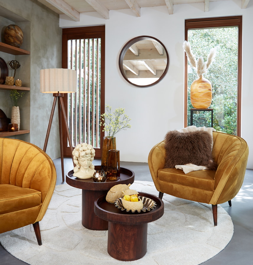 Light & Living Rond Vloerkleed 'Bajelo' 220cm, kleur Beige