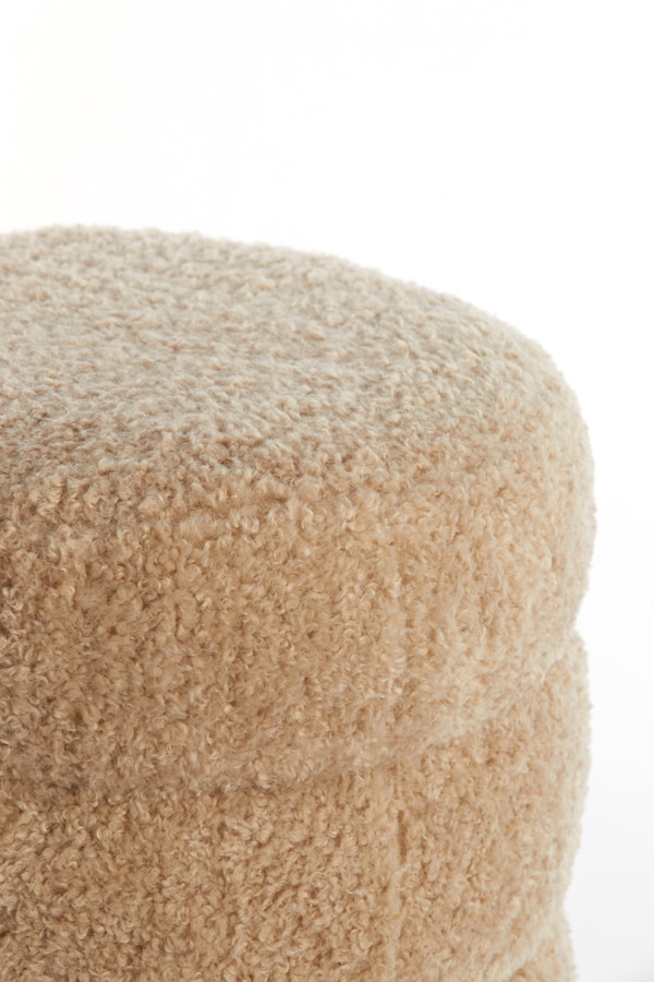 Light & Living Poef 'Jobbi' Teddy, kleur Beige