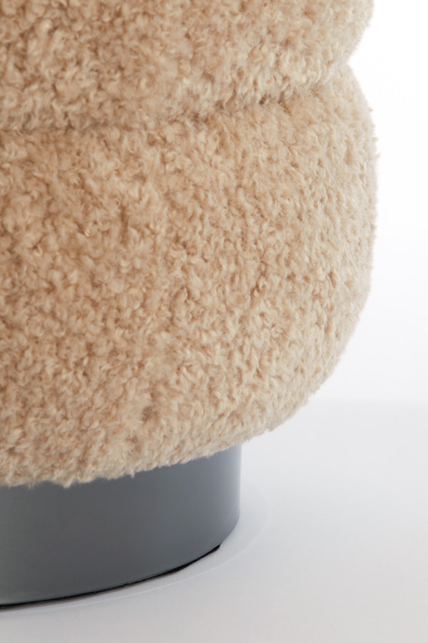 Light & Living Poef 'Jobbi' Teddy, kleur Beige