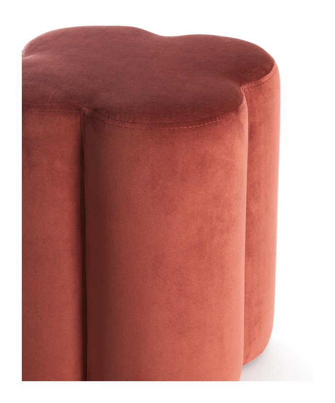 Light & Living Poef 'Nalani' Velvet, kleur Bordeaux