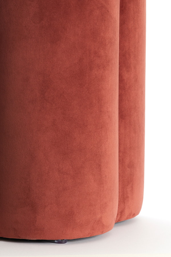 Light & Living Poef 'Nalani' Velvet, kleur Bordeaux