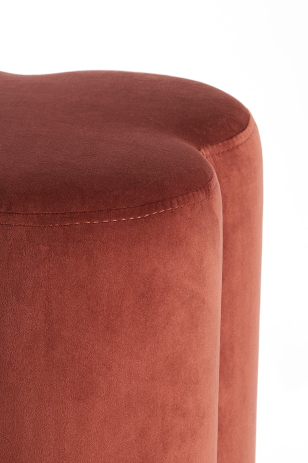 Light & Living Poef 'Nalani' Velvet, kleur Bordeaux