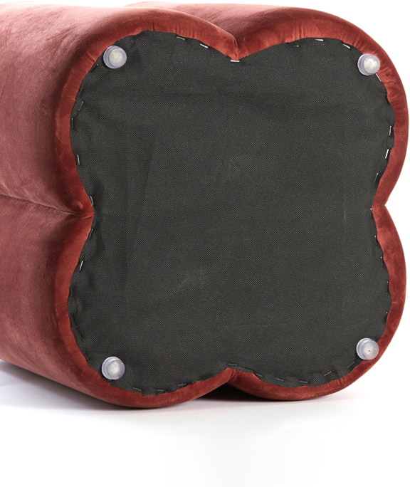 Light & Living Poef 'Nalani' Velvet, kleur Bordeaux