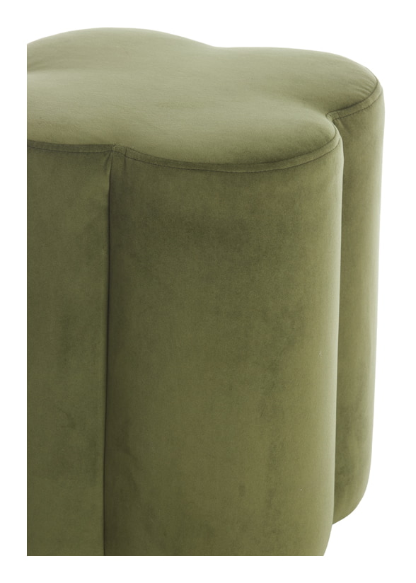 Light & Living Poef 'Nalani' Velvet, kleur Olijfgroen