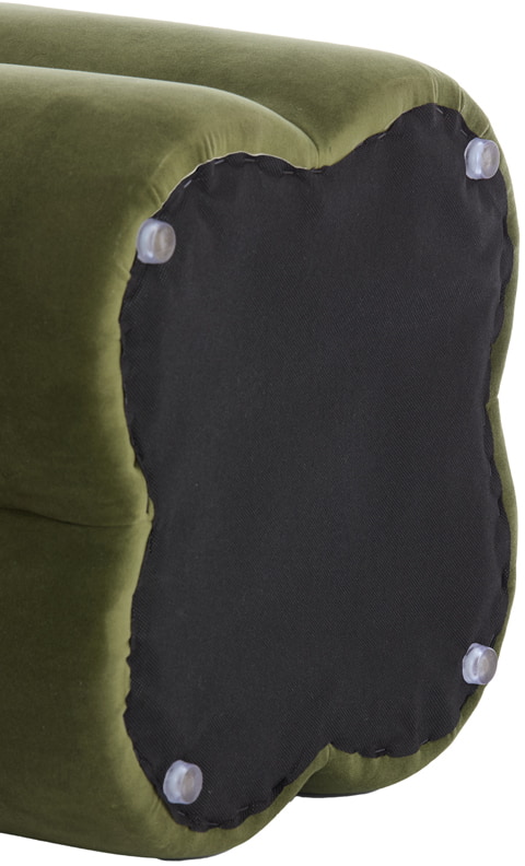 Light & Living Poef 'Nalani' Velvet, kleur Olijfgroen