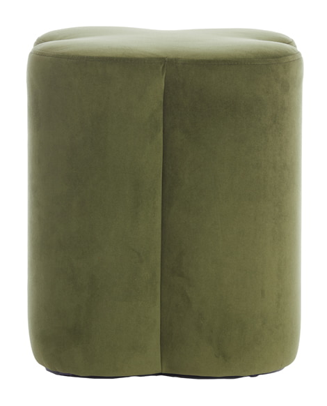 Light & Living Poef 'Nalani' Velvet, kleur Olijfgroen