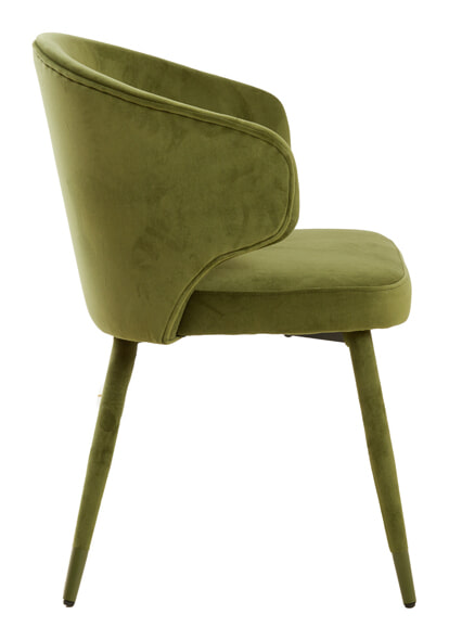 Light & Living Eetkamerstoel 'Kosaka' Velvet, kleur Olijfgroen