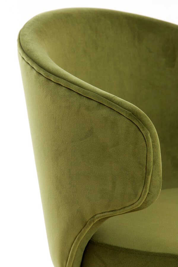 Light & Living Eetkamerstoel 'Kosaka' Velvet, kleur Olijfgroen