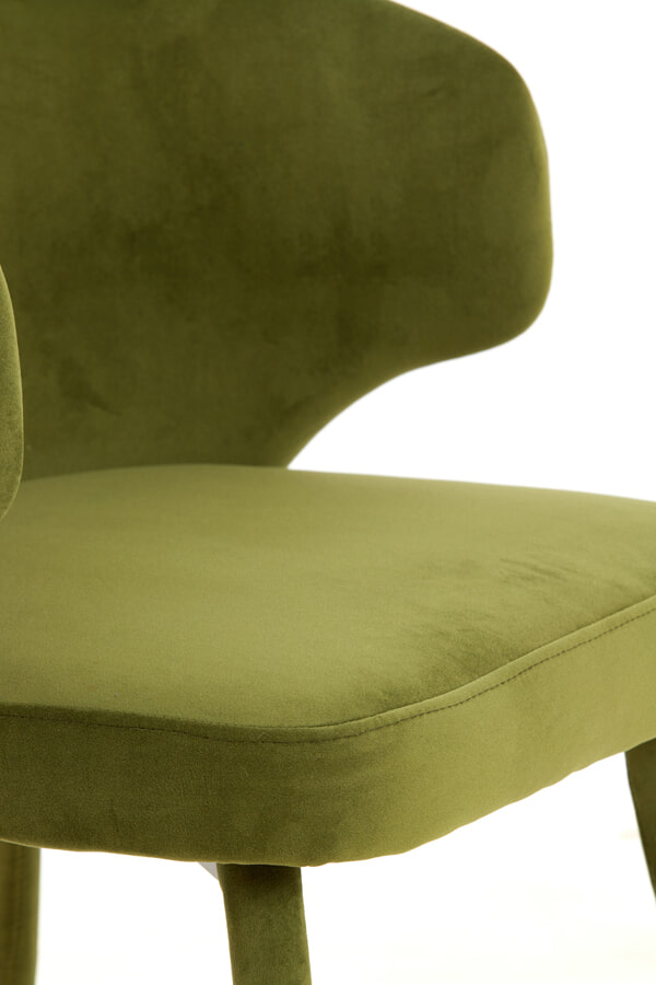 Light & Living Eetkamerstoel 'Kosaka' Velvet, kleur Olijfgroen