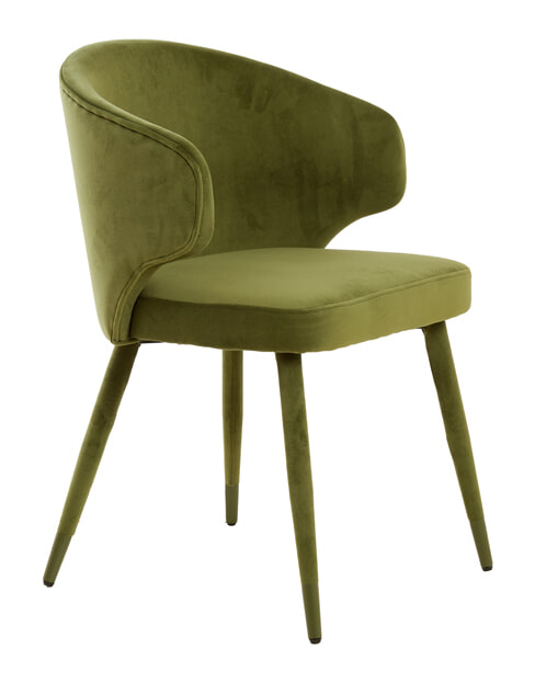 Light & Living Eetkamerstoel 'Kosaka' Velvet, kleur Olijfgroen