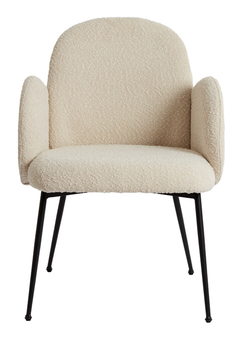 Light & Living Eetkamerstoel 'Chiba' Bouclé, kleur Crème